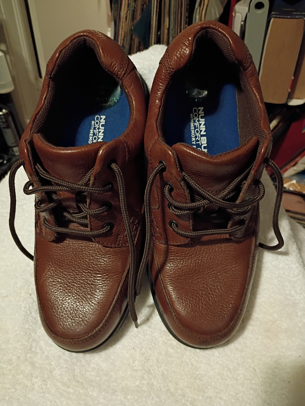 Nunn Bush Men’s Brown Leather Comfort Lace-Up Shoes
